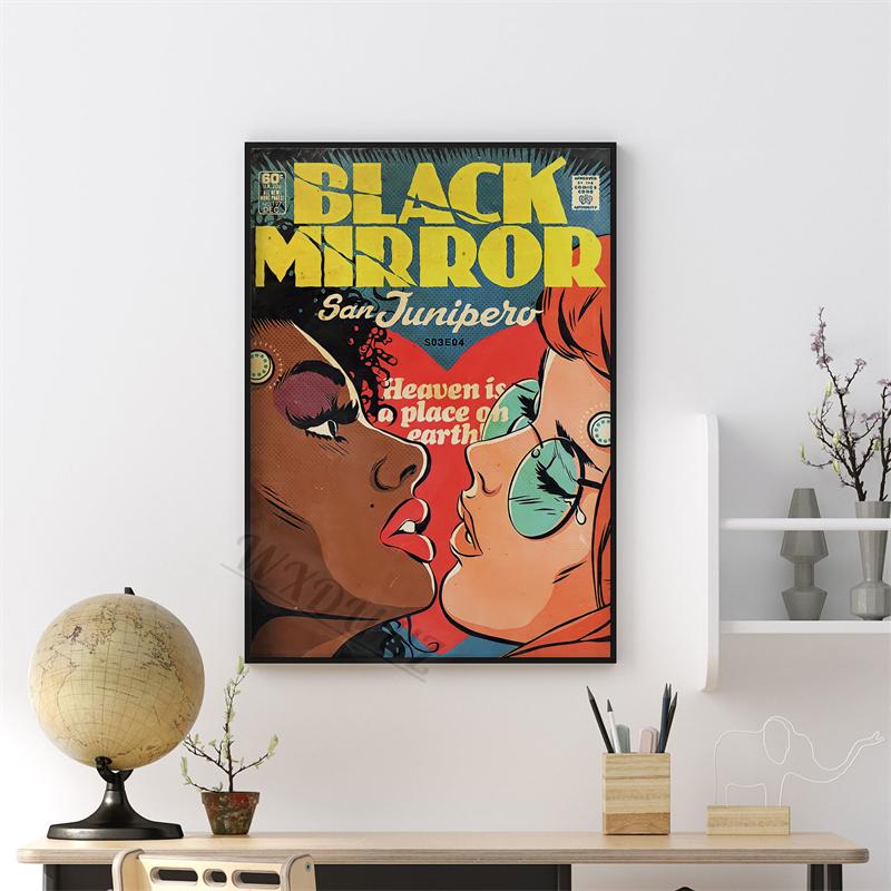Black Mirror 80s Classic Retro Movie Figure Series Print Posters For Room Living Canvas Painting Art Home Wall Decor Pictures