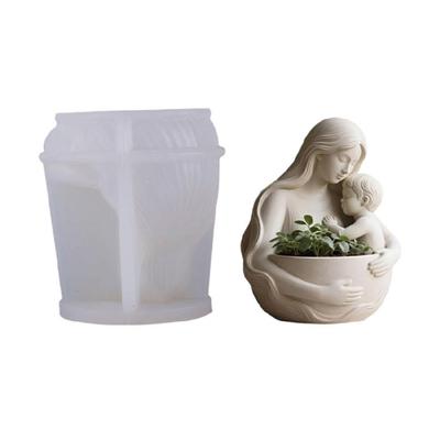 Silicone Planter Mold Mother Child Design Silicone Texture for Resin Crafts Succulents Planter and Jewelry Making