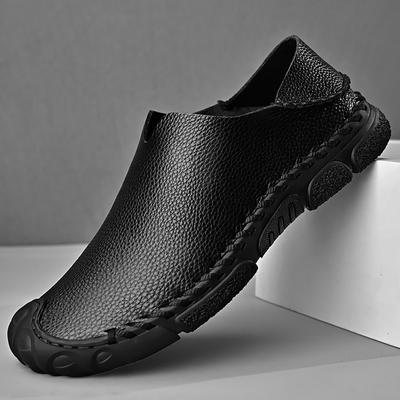New Fashion Lightweight Lofers Men Handmade Moccasins Black Man Walking Flats Breathable Casual Slip-on Footwear Genuine Leather