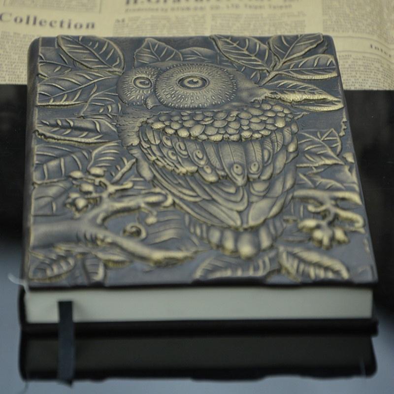 3D Vintage Embossed Leather Owl Printing  Travel Diary A5-Notebook Gifts Notepad 1pcs Note Book