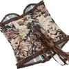 Floral Print Corset Top With Ruffle Trim And Lace Up Waist Cincher