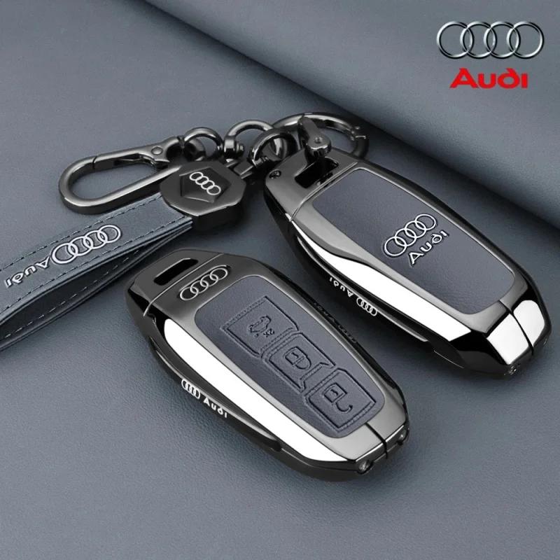 For Audi 8YFor Audi A3 A5L Q6 A6L A6 A7 Q7 Q3 Q5 New 2025 Accessories Zinc Alloy Car Smart Remote Key Case Cover Shell Holder Protector Fob