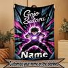 Custom Name Personalized Jujutsu Kaisen Print Blanket, Home Decor, Bedroom, Sofa, Camping, Couch, Gifts for Birthday ChristmasEnthusiasts
