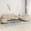 Vidaxl 3-Cz. Relaxation Set With Cushions, Cream, Microfiber
