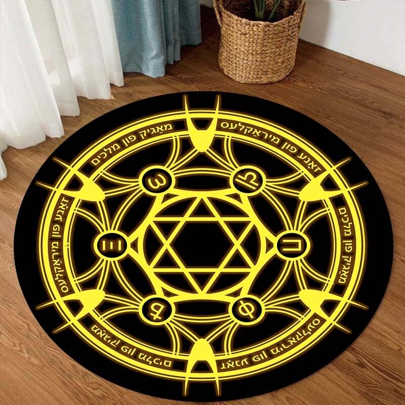 Occult Symbol Round Carpet, Personalized Rug, Housewarming gifts,Satan Brimstone Round Carpet, Satanic Home Decor