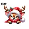 Indoor Outdoor Winter Scene Stickers Christmas Switch Stickers, Removable Santa Claus/Puppy/Reindeer/Elf/Pickup Truck Light Easy Peel And
