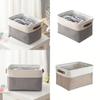 Cotton Linen Eva Thick Collapsible Storage Basket With Handles For Bedroom And Living Room Organization