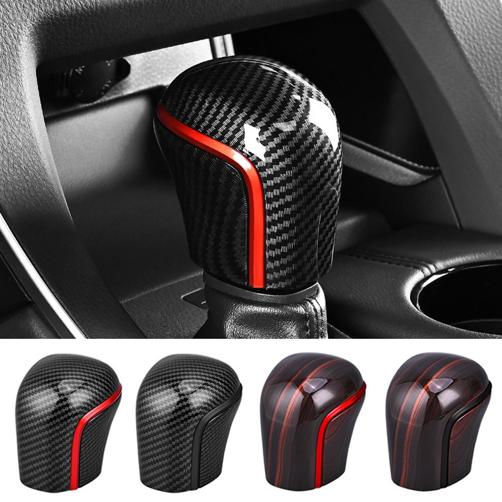 

Carbon Fiber Car Gear Shift Knob Cover Lever Stick Head Car Accessories Auto Parts Trim black