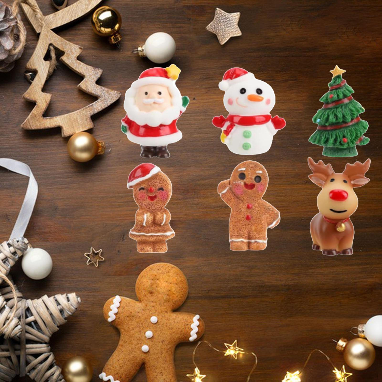 

6x Рождественский топпер для торта Украшения Санта Олень Многоцелевой Креативный с Рождественской елкой