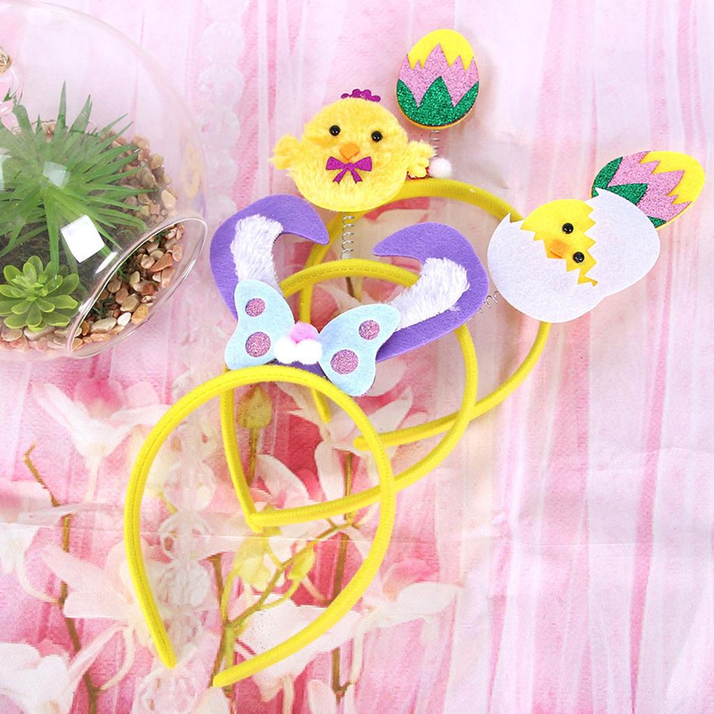 Adorkable Rabbits Makeup Headpiece for Proms Birthday Hairbands Fun Headwear Easter Hair Headwear for Children