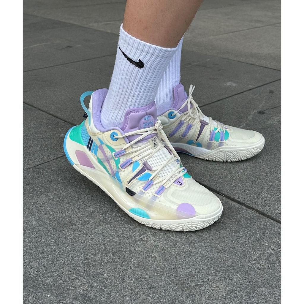 Li-Ning CJ-2 Easter Low Top Basketball Shoes Men Sneakers White Blue Purple ABAS001-11