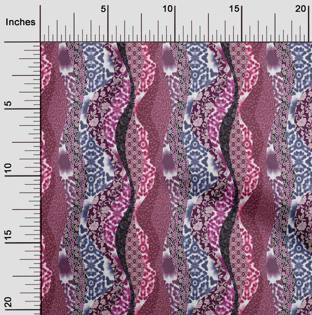 oneOone Cotton Flex Burgundy Fabric Floral Dress Material Fabric Print Fabric By The Yard 40 Inch