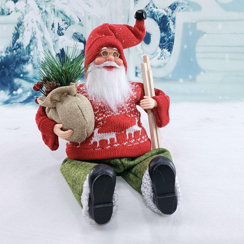 Santa Claus Seated Figurine Christmas Scene Doll Decorations Holiday Gift