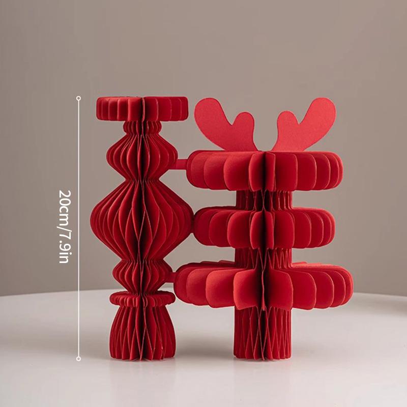 3D Papier Wabenball 2026 Neujahr Hängende Dekoration Papierornamente Frühlingsfest Papierkürbis Ornament Weihnachten Party Deko Vase