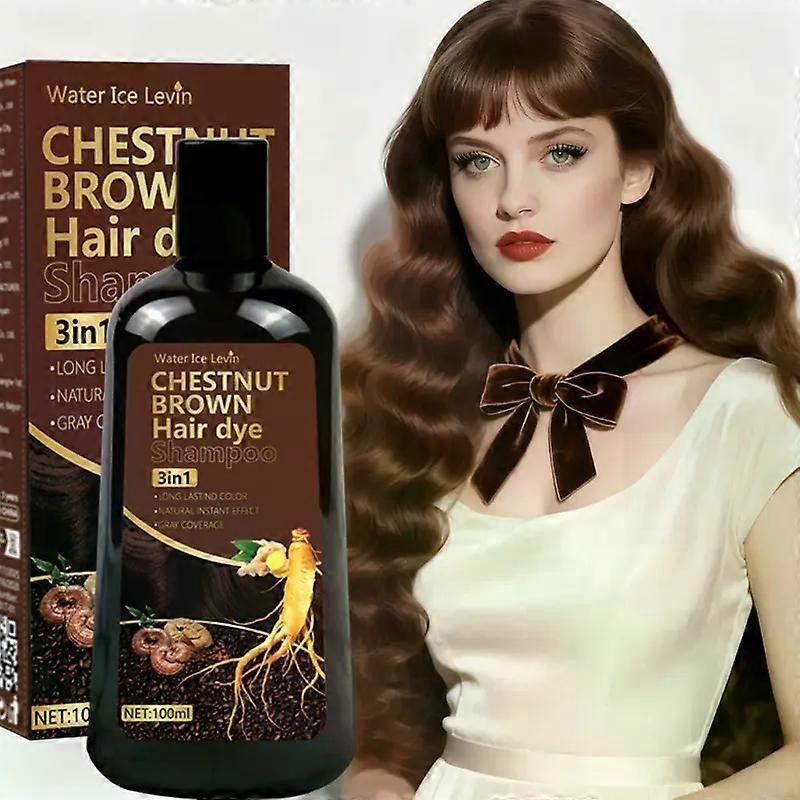 Shampoo Tinta per Capelli 3-in-1 Marrone Castagna - Colore Naturale a Lunga Durata, Delicato sui Capelli, Facile da Applicare e Risciacquare