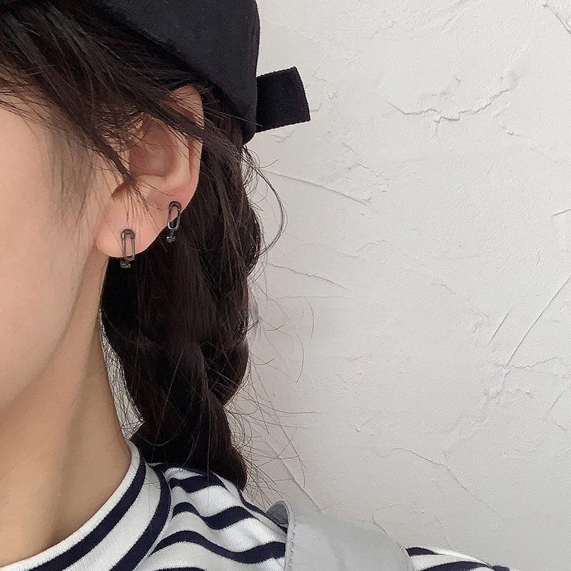 Elegant Asymmetrical Heart Earrings - 925 Silver Needle Korean Style Ear Cuff, Trendy Internet Celebrity Peach Heart Design