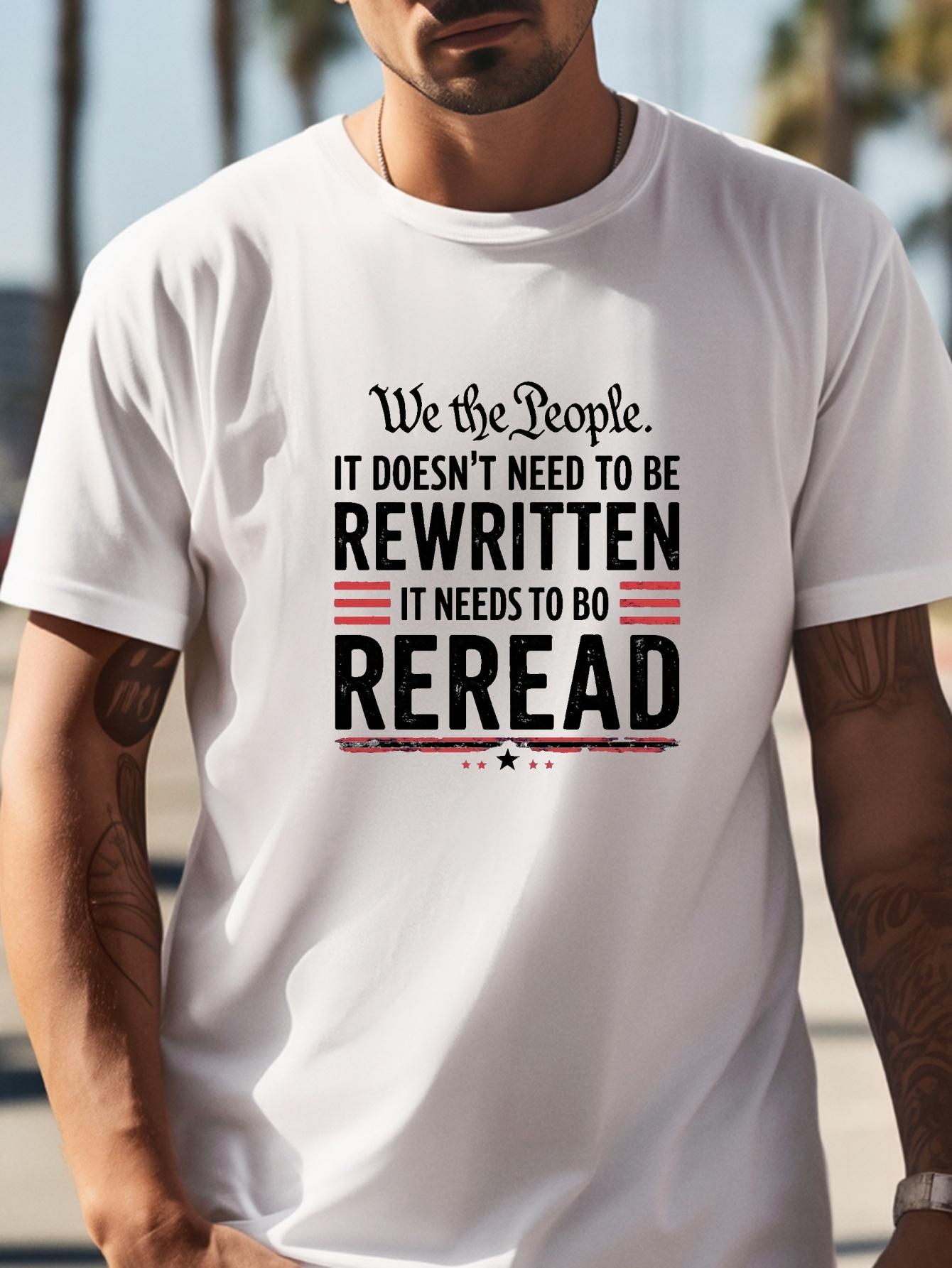 Cotton Blend T-shirt - We Are the People Graphic Print XXXL