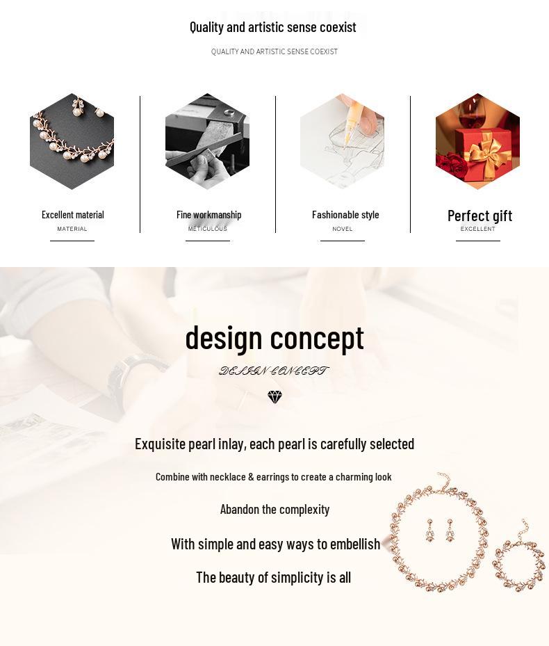 Set Nuntă Colier și Cercei cu Perle Coreene - Bijuterii la Modă din Aliaj Electroplacat