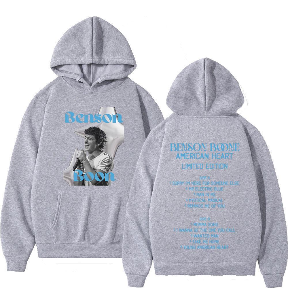 Benson Boone American Heart Album 2025 Print Hoodie Men Women Fashion Pullover Autumn and Winter Hip-hop Casual Thick Sportswear