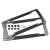 2/1Set Universal Carbon Pattern Plastic License Plate Frame Bracket With Standard Mount Screw Kits Auto Plate Decor Parts License Plate Covers Frames