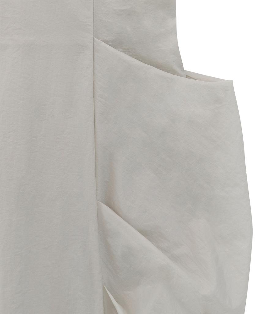 Teulimingbeodeu Drape Pocket Sleeveless Dress [ Cream ]