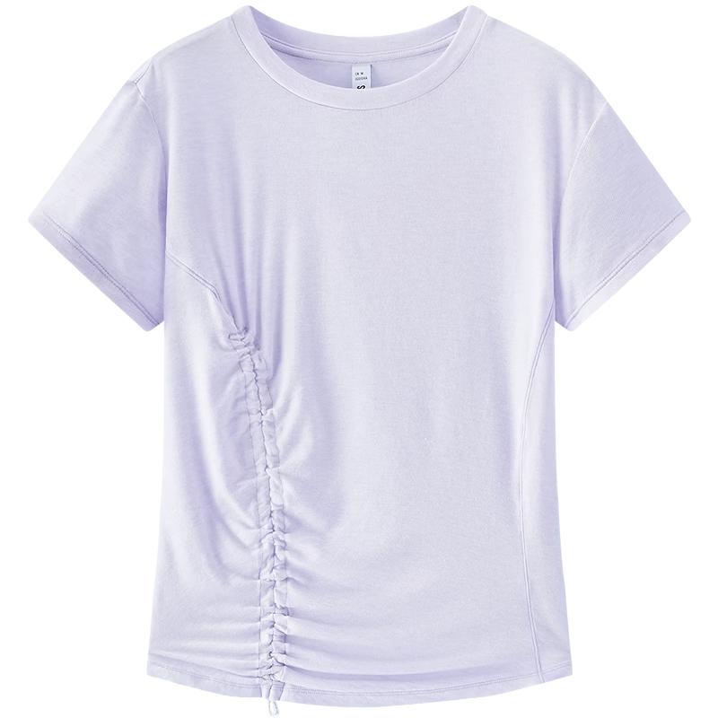 Semir Women's Slim Fit Drawstring Ruched Short-Sleeve T-Shirt