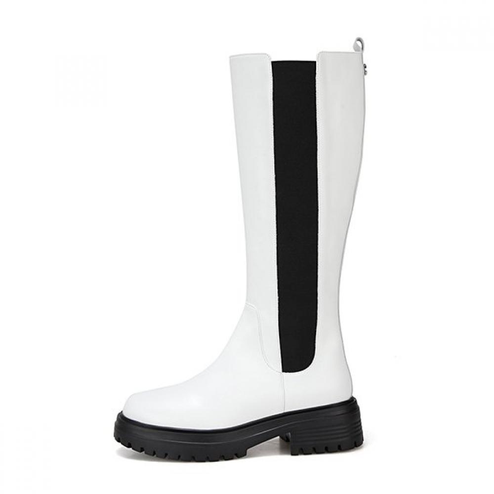 BARBARA Leather Daily Basic 5.5cm Long Boots Bbe836wt