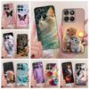 Pour Motorola Moto G15 G17 Étui Alimenté Mignon Chat Mode Peint Housse Souple TPU Coque de Téléphone Pour Moto G17 Power MotoG15 MotoG17 Coque