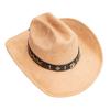 Suede Western Cowboy Hat Vintage Metal Jazz Hat Men's and Women's Ethnic Style Autumn and Winter Big-brimmed Top Hat