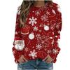 3D Print Christmas Pattern Sweatshirt Women's Long Sleeve Round Neck Hoodie Fashion Casual Santa Claus Pullover Women's Tops