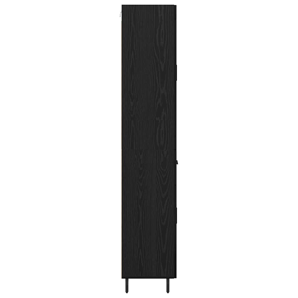 Highboard 2 pcs Black Oak look Wood based Material