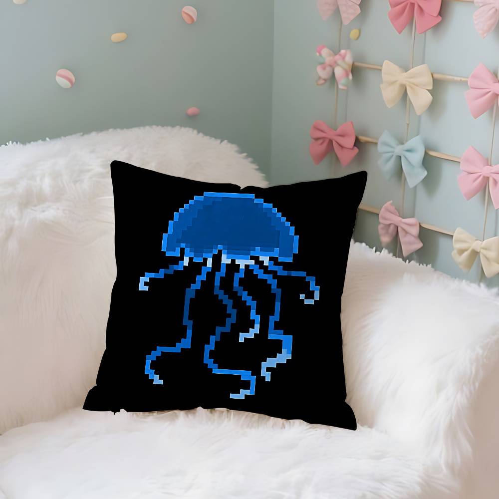 Quiet And Ethereal Blue Case Plush Fabric Soft Pillowcase Double Sided Print Cushion Cover Household Gifts