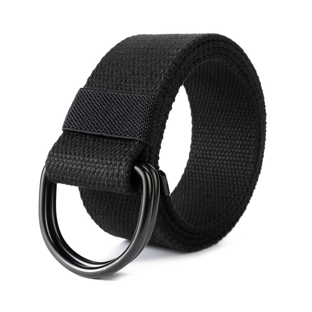 Nylon Double Loop Buckle Belt for Men Women's Daily Fashion Canvas Belt Woven Belt with Adjustable and Elongated Tactical Belt