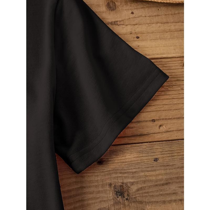 Heart Print Crew Neck T-Shirt, Casual Short Sleeve Top For Spring & Summer, Women's Clothing European Size