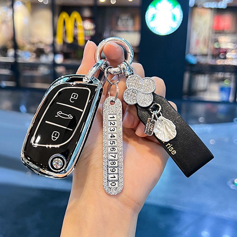 Universal Car Key Cover for Volkswagen, Toyota, Nissan, Honda, Peugeot, Citroen, Buick - Rear Protective Shell Buckle