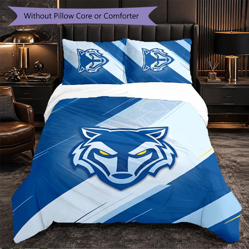 Warrington Wolves Pattern Microfiber 3Pcs Bedding Set Decor Duvet Cover Set For Bedroom Home Use