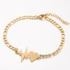 Retro Heartbeat Tassel Bracelet: Women's Minimalist Stainless Steel Heart Geometric Design