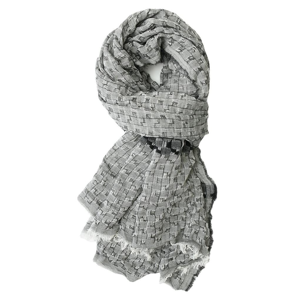 Scarf Men Cotton Plaid Spring Autumn Scarfs Tassel Double Layers Male carf 105x180cm