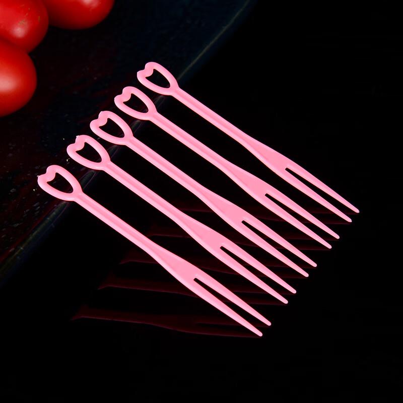 Zhaoran Disposable Heart-shaped Pink Fruit Forks - 10,000 Pcs