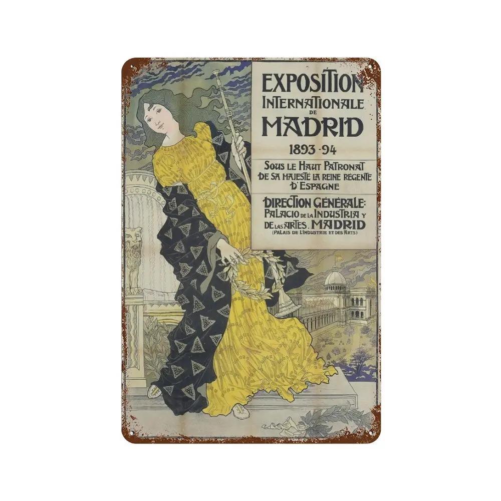 Alphonse Mucha Affisch Pinup-flickor Metallplåtskylt Konst Målning Dekorativa Väggplåtar För Bar Café Vardagsrum Hem Väggdekor