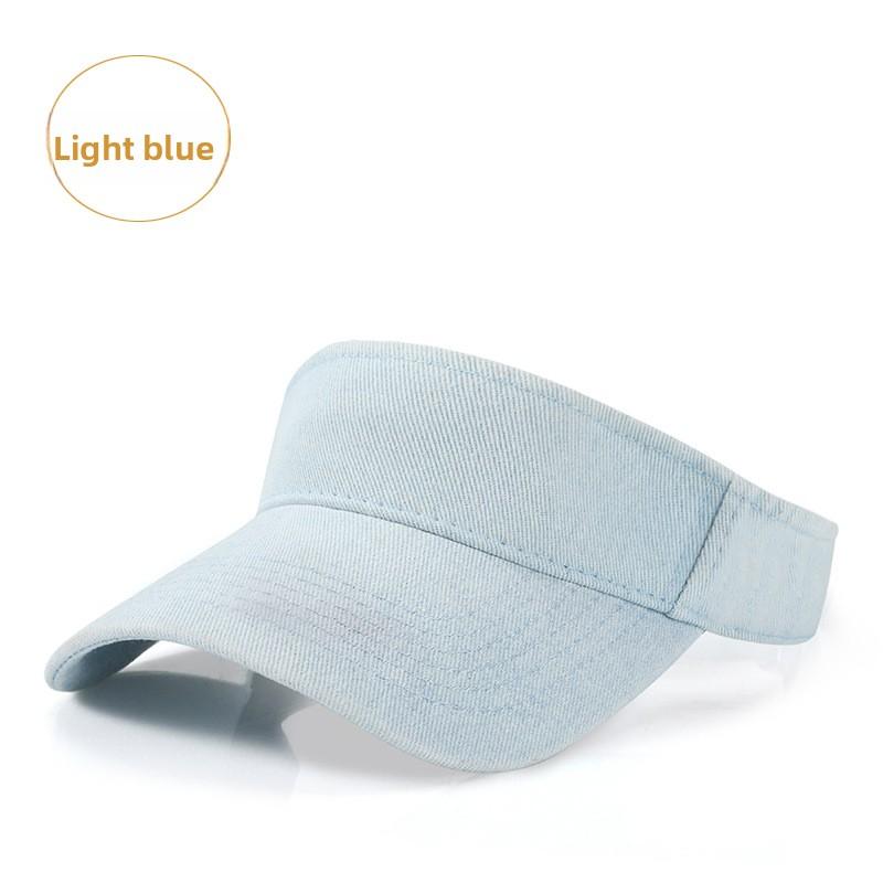 Spring and summer hat women's empty top hat sunscreen sunshade running hat sports breathable denim topless hat