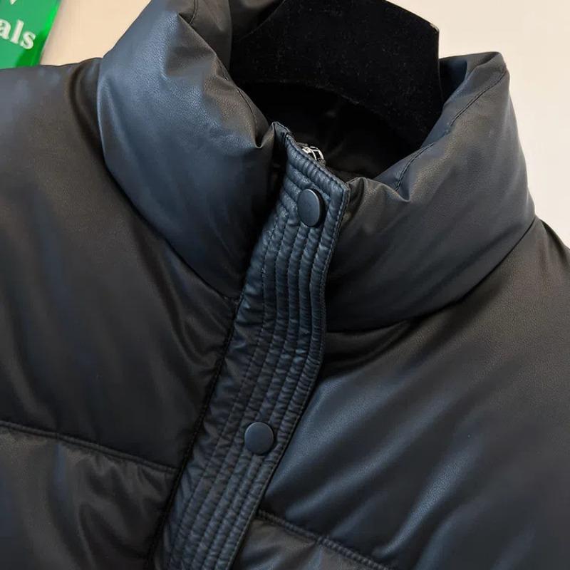 Nowa modna kurtka z kołnierzem typu stójka, krótka, ocieplana bawełną, damska, ciepła kurtka ze sznurkiem ściągającym, kurtka ocieplana bawełną, damski płaszcz