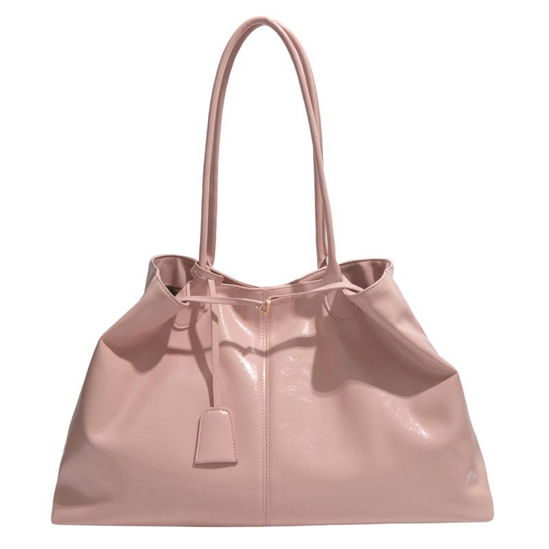 Borsa Tote in Pelle Lucida da Donna Grande Capacità Borsa a Spalla Borsa a Mano di Design alla Moda Uso Quotidiano Stile Classico
