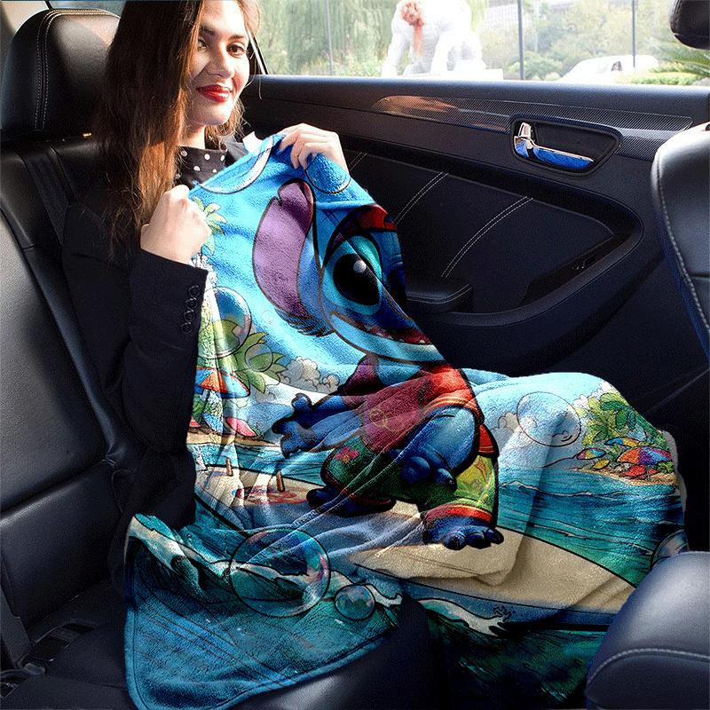 1pc Stitch Printing Blanket - Soft, All-Season Throw for Living Room, Bedroom,Personalized Gift with Adorable Cartoon Design
