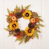 Autumn Sunflower & Pine Cone Wreath for Thanksgiving Decor