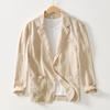 Men's Blazers Spring Autumn Leisure Cotton Linen Loose Suits Coat Men Solid Balzer Jacket Yellow Blue Suit Top Clothing