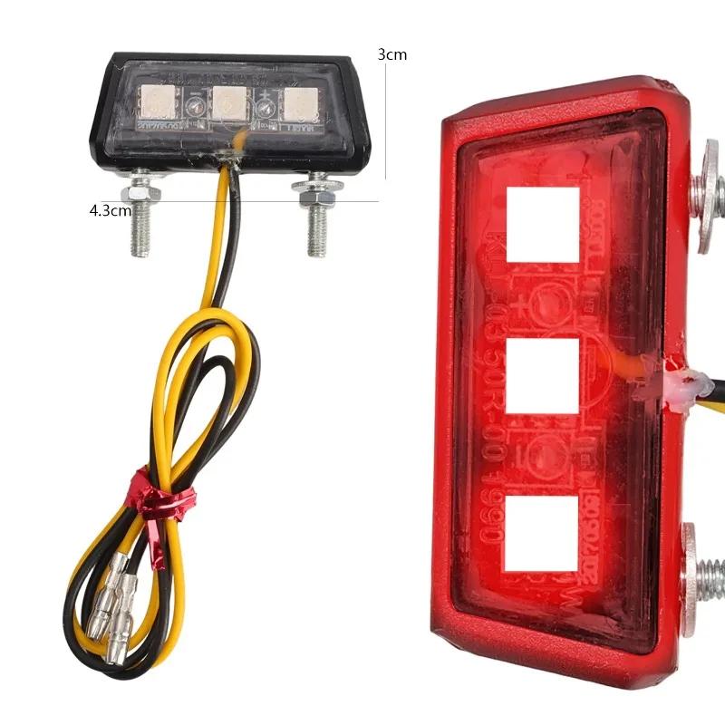 Motorcycle Conversion License Plate LED Light 12V Easy To Install Waterproof Motorcycle License Plate Lights LED Rear Tail Light