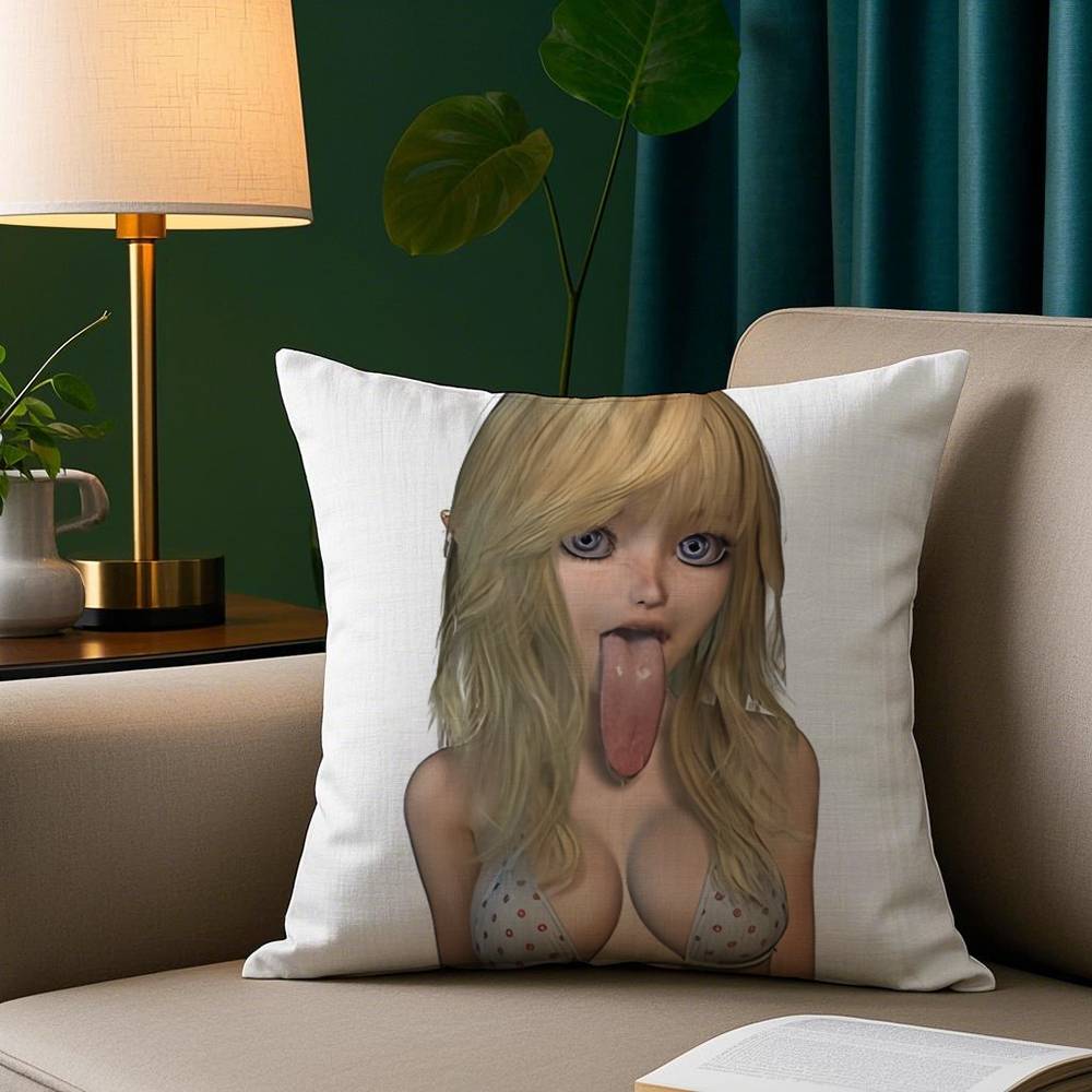 Fashion Sexy Woman Pillow Case Short plush Double-sided Print Square Throw Pillow Covers Sofa Home Cushion Decor