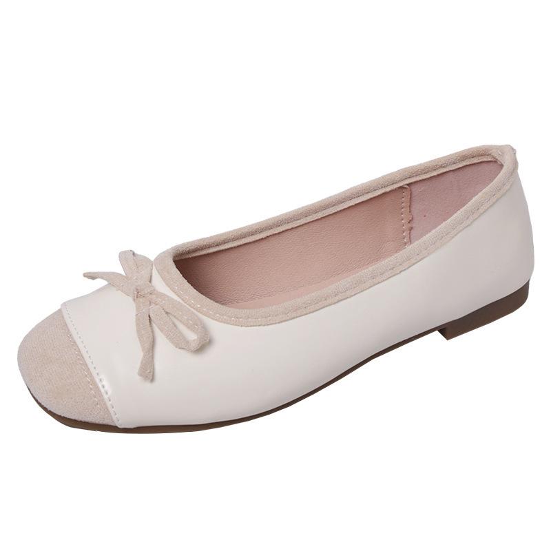 Shallow mouth simple French retro flat bottom Mary Jane shoes women's 2025 new spring and autumn soft sole one pedal Shallow mouth single shoes