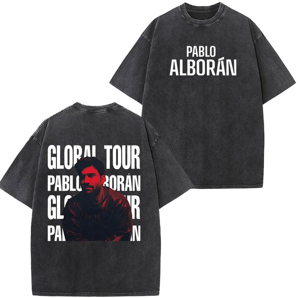 

Singer Pablo Alboran Clickbait Album Cover Vintage Washed Tshirts Women Harajuku Hip Hop T Shirt Casual Loose Fashion Tshirts M